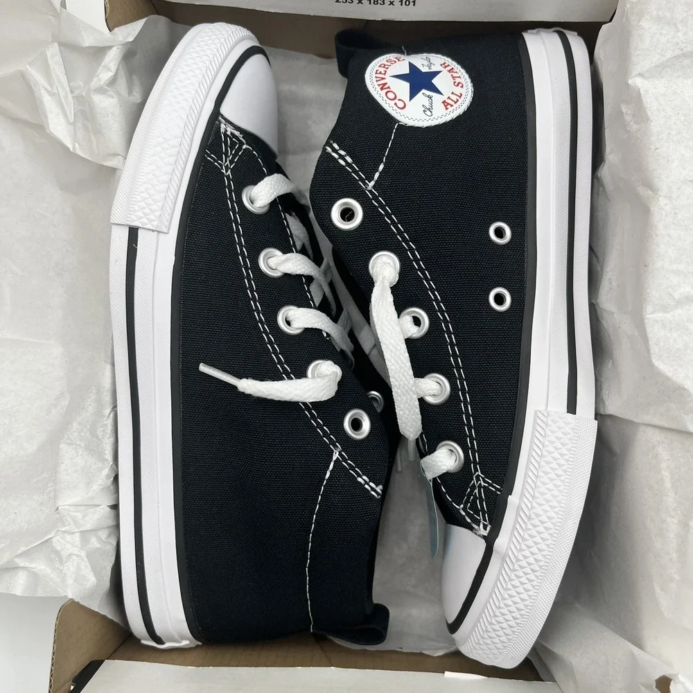Converse Chuck Taylor All Star Youth Boys Girls Mid Top Sneaker Sz 3 Black-White